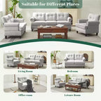 Sillón decorativo de chenilla con respaldo capitoné Hyleory, silla con reposabrazos para sala de estar, dormitorio u oficina