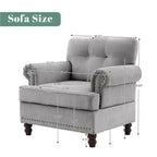 Sillón decorativo de chenilla con respaldo capitoné Hyleory, silla con reposabrazos para sala de estar, dormitorio u oficina
