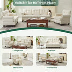 Sillón decorativo de chenilla con respaldo capitoné Hyleory, silla con reposabrazos para sala de estar, dormitorio u oficina