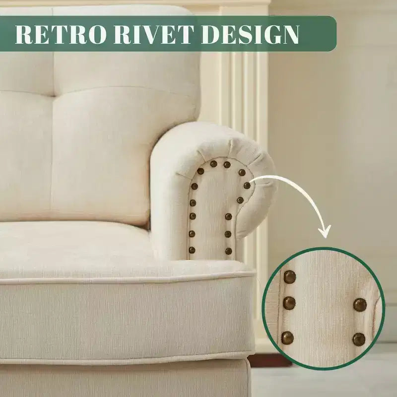 Sillón decorativo de chenilla con respaldo capitoné Hyleory, silla con reposabrazos para sala de estar, dormitorio u oficina
