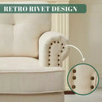Sillón decorativo de chenilla con respaldo capitoné Hyleory, silla con reposabrazos para sala de estar, dormitorio u oficina