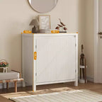 Armario de almacenamiento de ratán, aparador de madera con puertas y estantes, armario consola pequeño con almacenamiento para recibidor, beige