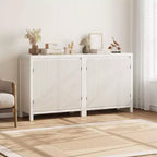 Armario de almacenamiento de ratán, aparador de madera con puertas y estantes, armario consola pequeño con almacenamiento para recibidor, beige