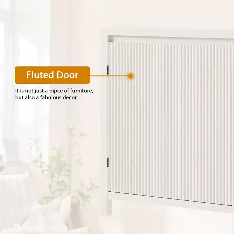 Armario de almacenamiento de ratán, aparador de madera con puertas y estantes, armario consola pequeño con almacenamiento para recibidor, beige