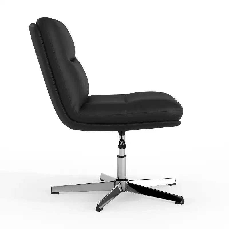Silla de oficina giratoria sin brazos Merrick Lane de altura ajustable con respaldo medio - Respaldo y asiento anchos acolchados tapizados, marco resistente