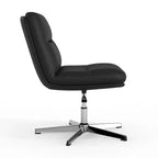 Silla de oficina giratoria sin brazos Merrick Lane de altura ajustable con respaldo medio - Respaldo y asiento anchos acolchados tapizados, marco resistente