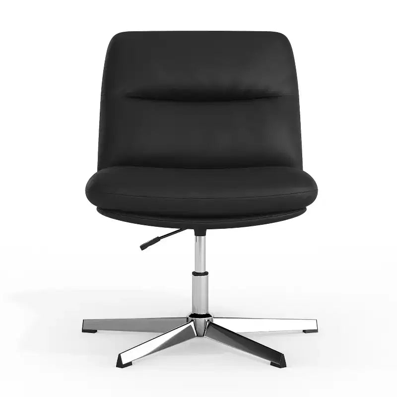 Silla de oficina giratoria sin brazos Merrick Lane de altura ajustable con respaldo medio - Respaldo y asiento anchos acolchados tapizados, marco resistente