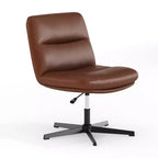 Silla de oficina giratoria sin brazos Merrick Lane de altura ajustable con respaldo medio - Respaldo y asiento anchos acolchados tapizados, marco resistente