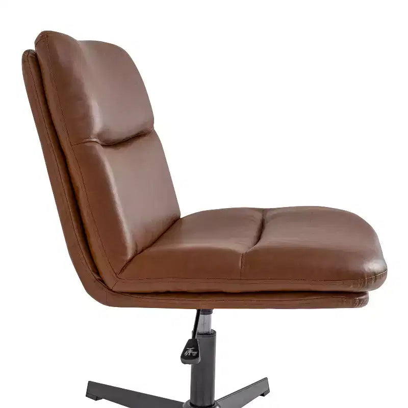 Silla de oficina giratoria sin brazos Merrick Lane de altura ajustable con respaldo medio - Respaldo y asiento anchos acolchados tapizados, marco resistente