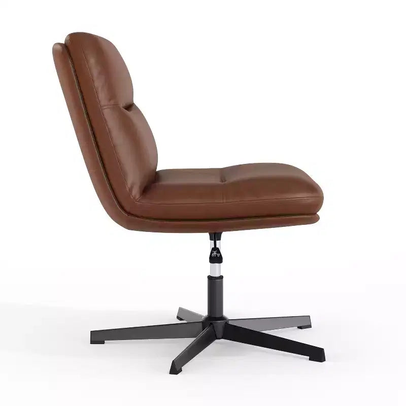 Silla de oficina giratoria sin brazos Merrick Lane de altura ajustable con respaldo medio - Respaldo y asiento anchos acolchados tapizados, marco resistente