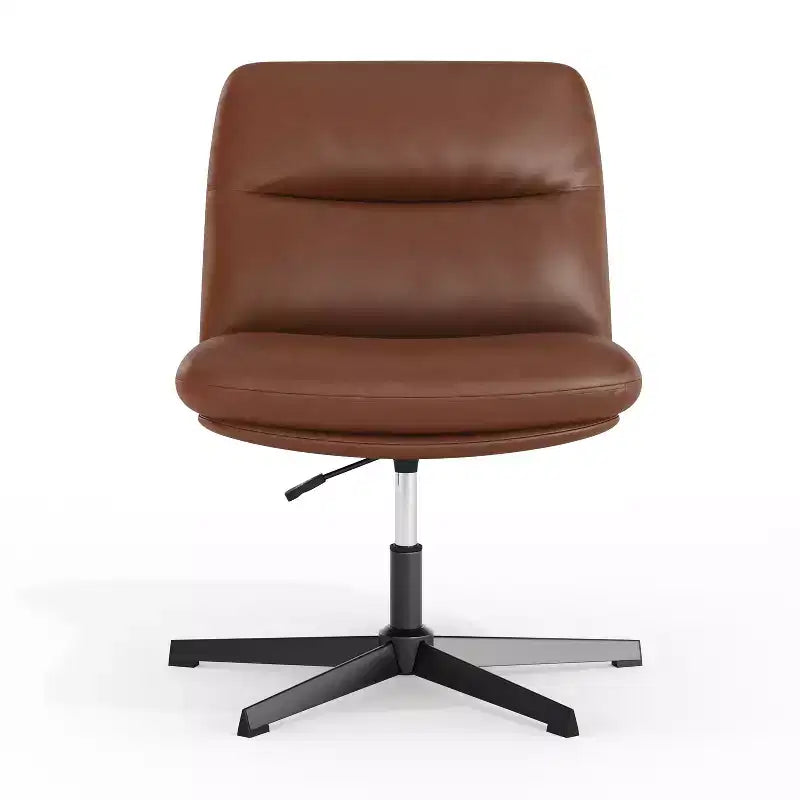 Silla de oficina giratoria sin brazos Merrick Lane de altura ajustable con respaldo medio - Respaldo y asiento anchos acolchados tapizados, marco resistente