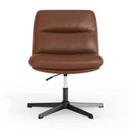 Silla de oficina giratoria sin brazos Merrick Lane de altura ajustable con respaldo medio - Respaldo y asiento anchos acolchados tapizados, marco resistente
