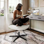 Silla de oficina giratoria sin brazos Merrick Lane de altura ajustable con respaldo medio - Respaldo y asiento anchos acolchados tapizados, marco resistente