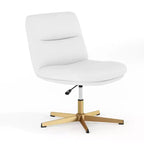Silla de oficina giratoria sin brazos Merrick Lane de altura ajustable con respaldo medio - Respaldo y asiento anchos acolchados tapizados, marco resistente