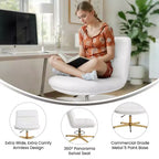 Silla de oficina giratoria sin brazos Merrick Lane de altura ajustable con respaldo medio - Respaldo y asiento anchos acolchados tapizados, marco resistente