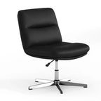 Silla de oficina giratoria sin brazos Merrick Lane de altura ajustable con respaldo medio - Respaldo y asiento anchos acolchados tapizados, marco resistente