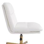 Silla de oficina giratoria sin brazos Merrick Lane de altura ajustable con respaldo medio - Respaldo y asiento anchos acolchados tapizados, marco resistente