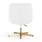 Silla de oficina giratoria sin brazos Merrick Lane de altura ajustable con respaldo medio - Respaldo y asiento anchos acolchados tapizados, marco resistente