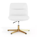 Silla de oficina giratoria sin brazos Merrick Lane de altura ajustable con respaldo medio - Respaldo y asiento anchos acolchados tapizados, marco resistente