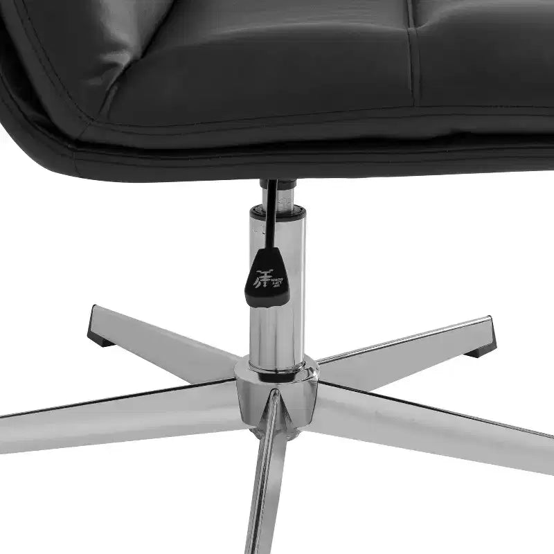 Silla de oficina giratoria sin brazos Merrick Lane de altura ajustable con respaldo medio - Respaldo y asiento anchos acolchados tapizados, marco resistente