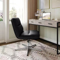 Silla de oficina giratoria sin brazos Merrick Lane de altura ajustable con respaldo medio - Respaldo y asiento anchos acolchados tapizados, marco resistente