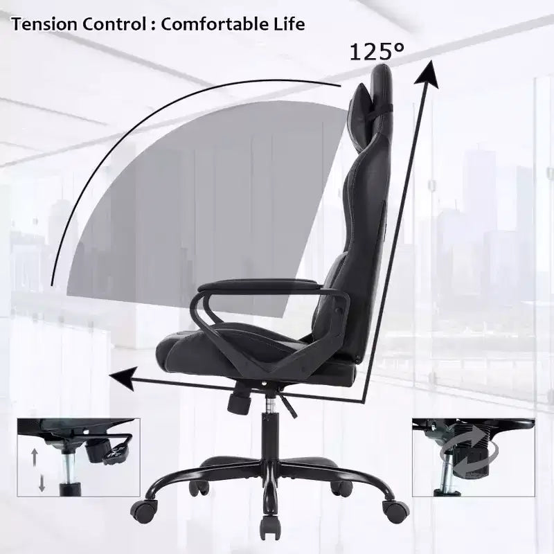Silla de oficina FDW, silla de juego, silla de escritorio, silla ejecutiva con soporte lumbar, taburete ajustable, silla de ordenador giratoria con ruedas