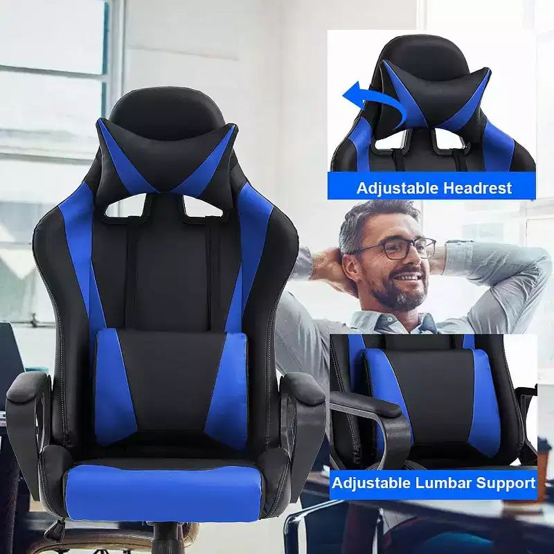 Silla de oficina FDW, silla de juego, silla de escritorio, silla ejecutiva con soporte lumbar, taburete ajustable, silla de ordenador giratoria con ruedas
