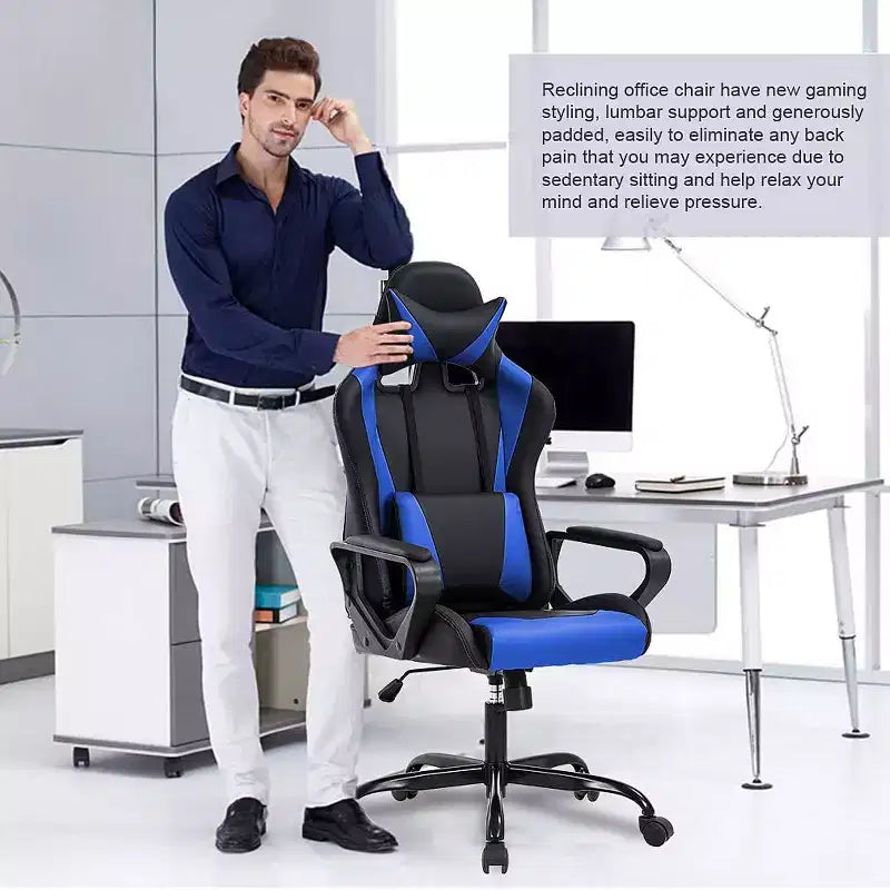 Silla de oficina FDW, silla de juego, silla de escritorio, silla ejecutiva con soporte lumbar, taburete ajustable, silla de ordenador giratoria con ruedas