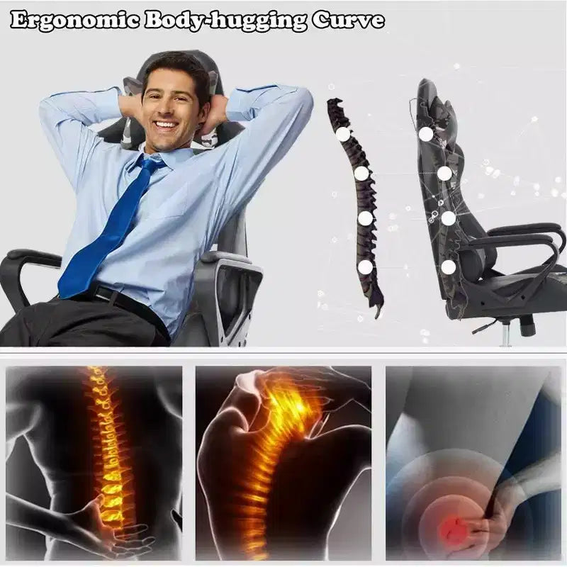 Silla de oficina FDW, silla de juego, silla de escritorio, silla ejecutiva con soporte lumbar, taburete ajustable, silla de ordenador giratoria con ruedas