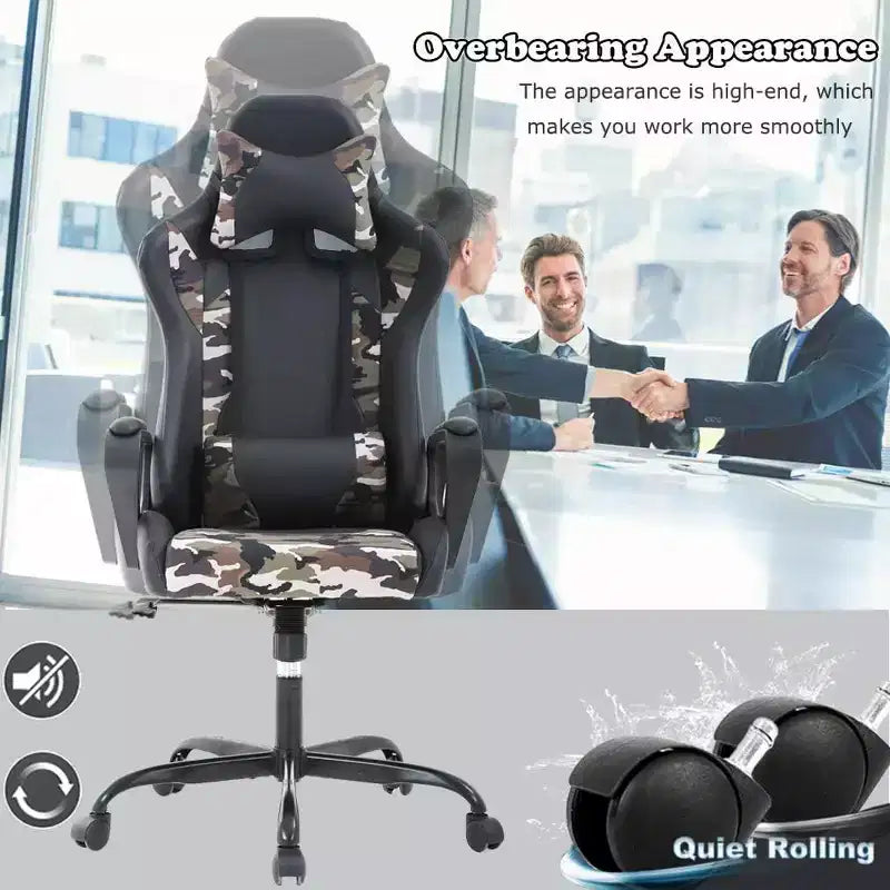 Silla de oficina FDW, silla de juego, silla de escritorio, silla ejecutiva con soporte lumbar, taburete ajustable, silla de ordenador giratoria con ruedas