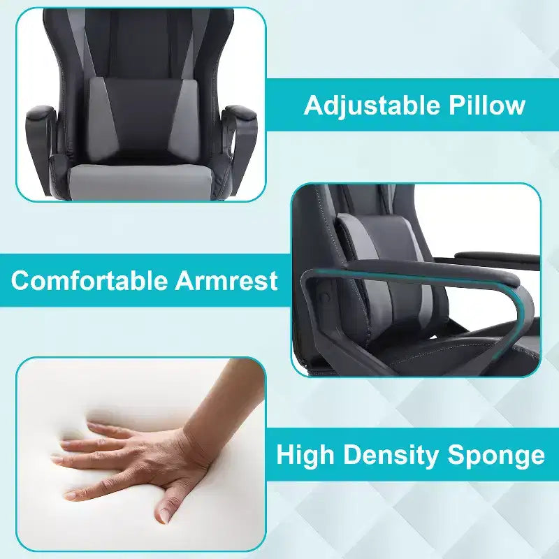 Silla de oficina FDW, silla de juego, silla de escritorio, silla ejecutiva con soporte lumbar, taburete ajustable, silla de ordenador giratoria con ruedas