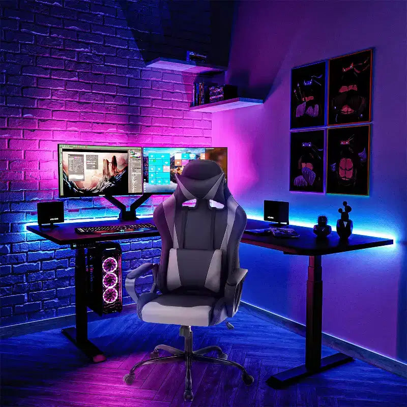 Silla de oficina FDW, silla de juego, silla de escritorio, silla ejecutiva con soporte lumbar, taburete ajustable, silla de ordenador giratoria con ruedas