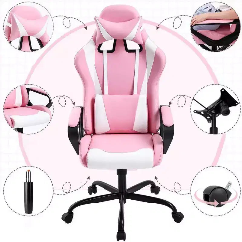 Silla de oficina FDW, silla de juego, silla de escritorio, silla ejecutiva con soporte lumbar, taburete ajustable, silla de ordenador giratoria con ruedas