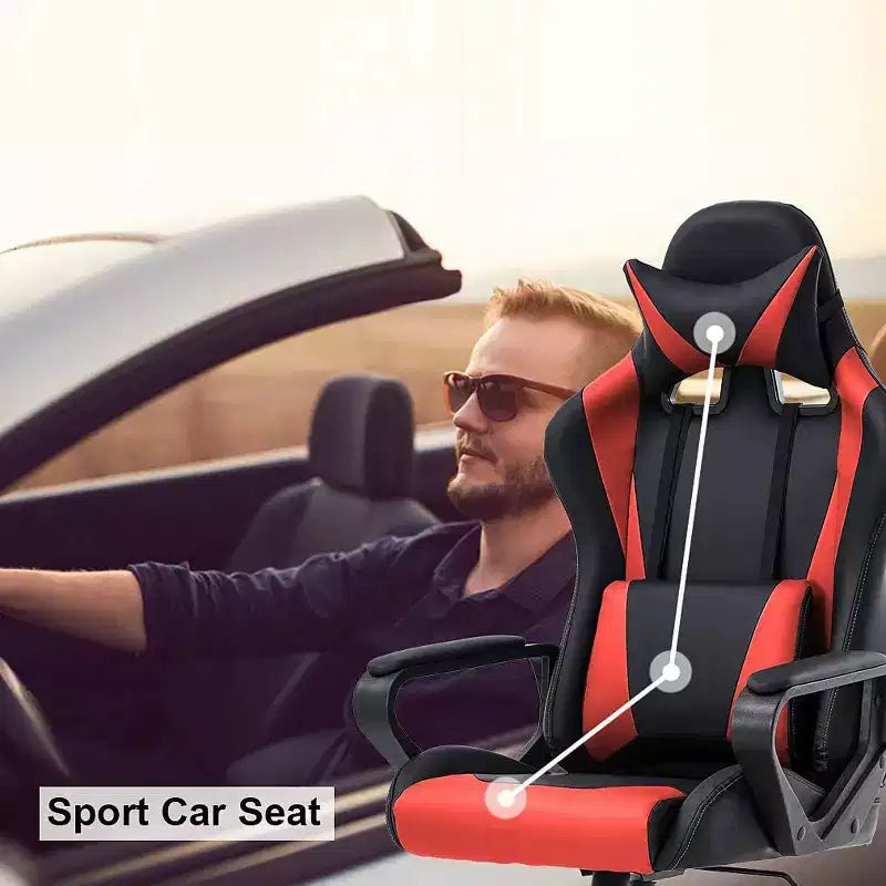Silla de oficina FDW, silla de juego, silla de escritorio, silla ejecutiva con soporte lumbar, taburete ajustable, silla de ordenador giratoria con ruedas
