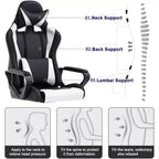Silla de oficina FDW, silla de juego, silla de escritorio, silla ejecutiva con soporte lumbar, taburete ajustable, silla de ordenador giratoria con ruedas