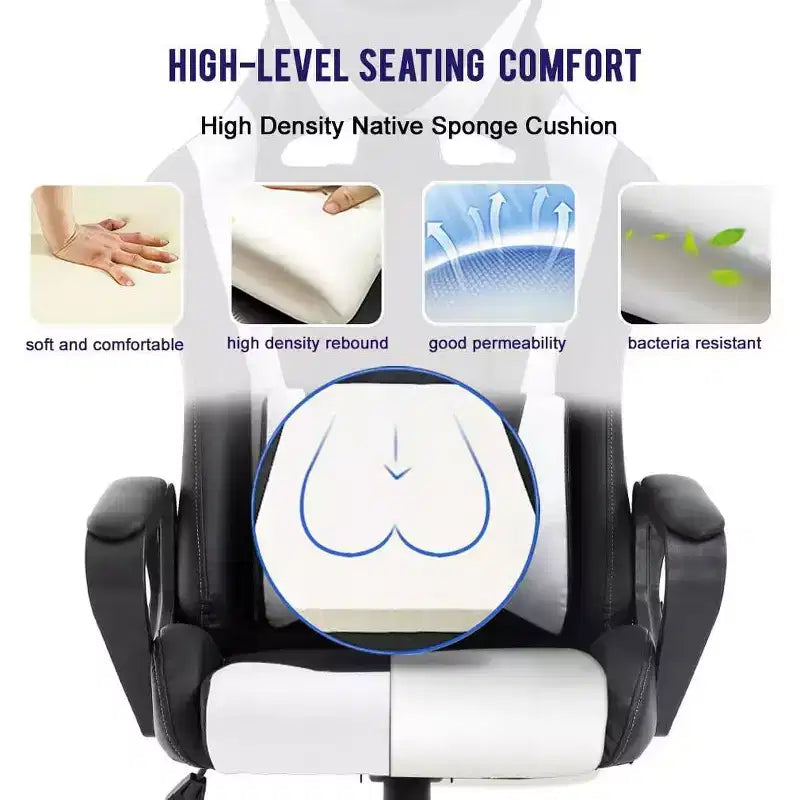 Silla de oficina FDW, silla de juego, silla de escritorio, silla ejecutiva con soporte lumbar, taburete ajustable, silla de ordenador giratoria con ruedas