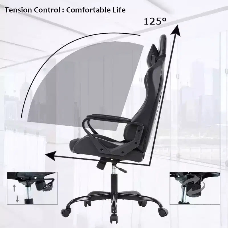 Silla de oficina FDW, silla de juego, silla de escritorio, silla ejecutiva con soporte lumbar, taburete ajustable, silla de ordenador giratoria con ruedas