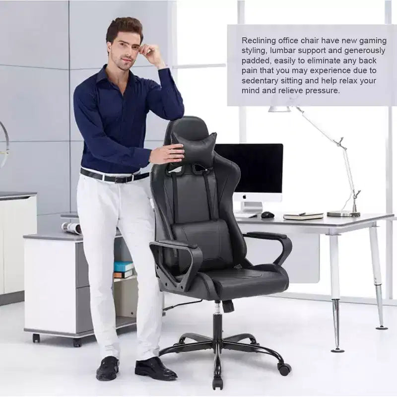Silla de oficina FDW, silla de juego, silla de escritorio, silla ejecutiva con soporte lumbar, taburete ajustable, silla de ordenador giratoria con ruedas