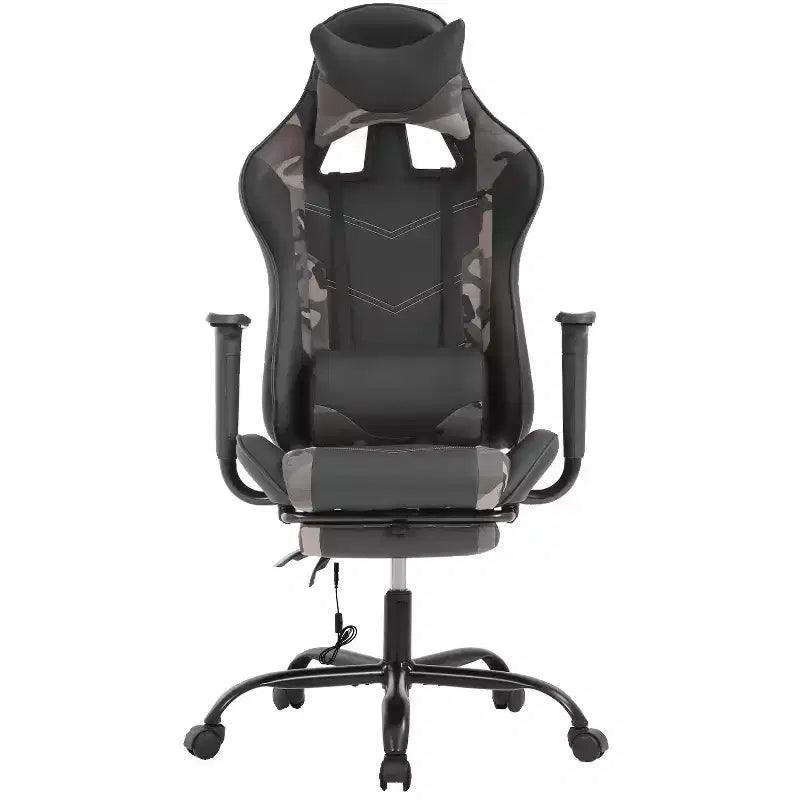 Silla para videojuegos FDW Racing, sillas para videojuegos con escritorio para computadora, cuero de PU, reposacabezas, soporte lumbar y asiento giratorio de 360 grados