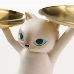EUREKA ERGONOMIC, 23H, Mesa auxiliar encantadora con diseño de gato, 23.87W x 7.87D x 19.69H, Bandeja de metal