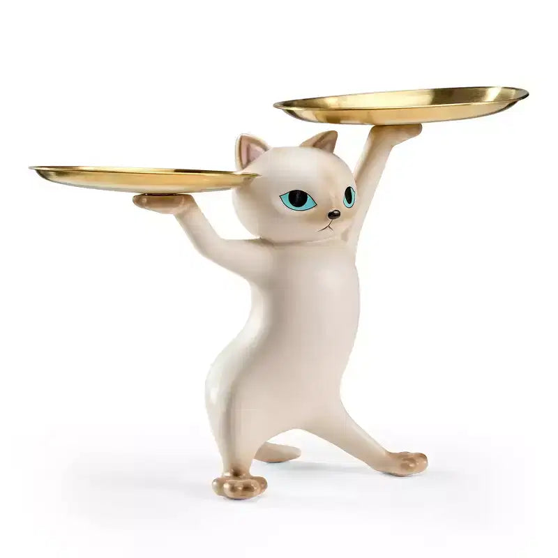 EUREKA ERGONOMIC, 23H, Mesa auxiliar encantadora con diseño de gato, 23.87W x 7.87D x 19.69H, Bandeja de metal