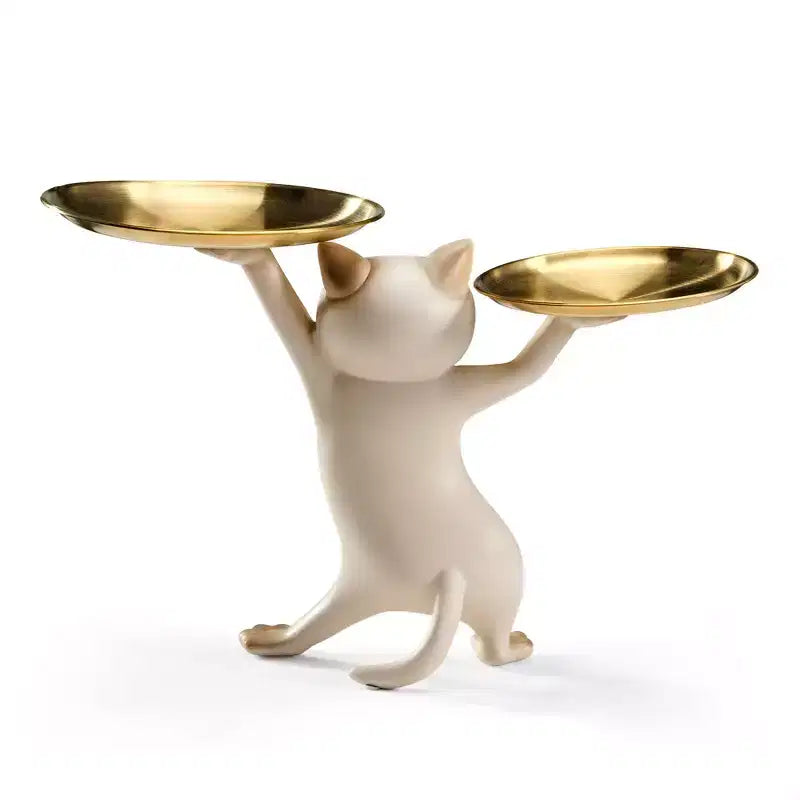 EUREKA ERGONOMIC, 23H, Mesa auxiliar encantadora con diseño de gato, 23.87W x 7.87D x 19.69H, Bandeja de metal