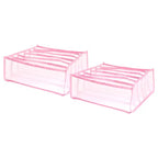 Unique Bargains 6 Grids Foldable Underwear Drawer Organizer Storage Box for Bra Socks Underwear 2 Pcs