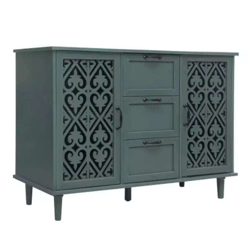 Armario de 3 cajones, despensas de cocina de 47.24 pulgadas con gabinete tipo bufet de 2 puertas, mesa de consola tipo aparador para sala de estar, dormitorio, cocina, entrada