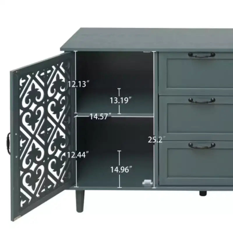 Armario de 3 cajones, despensas de cocina de 47.24 pulgadas con gabinete tipo bufet de 2 puertas, mesa de consola tipo aparador para sala de estar, dormitorio, cocina, entrada