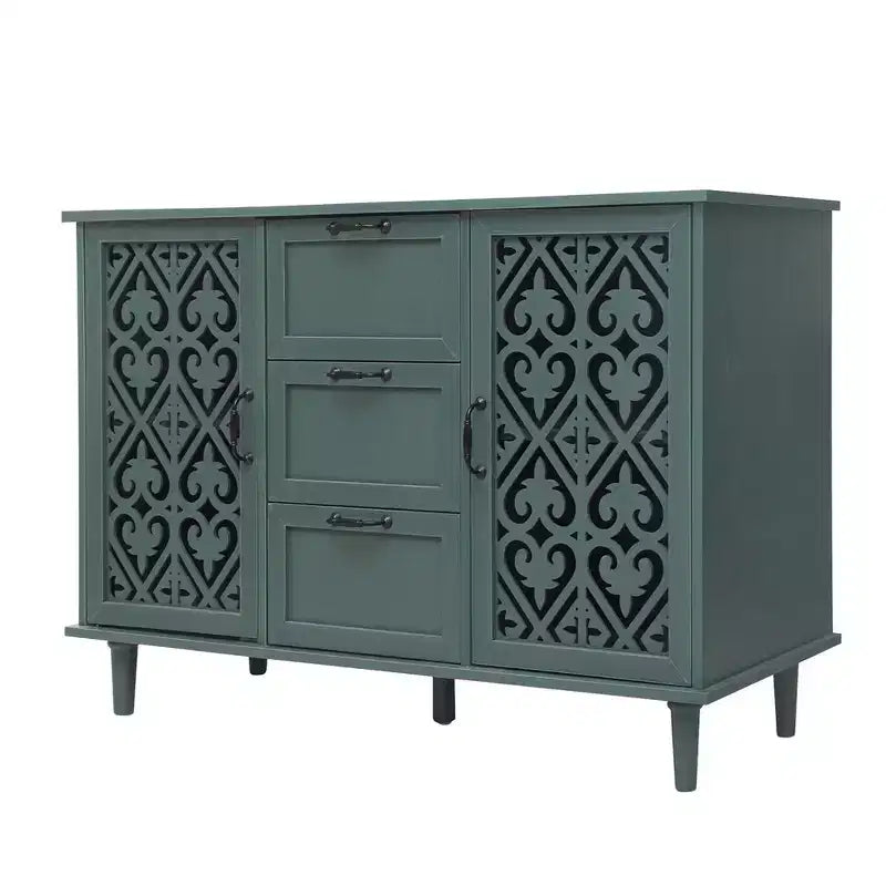 Armario de 3 cajones, despensas de cocina de 47.24 pulgadas con gabinete tipo bufet de 2 puertas, mesa de consola tipo aparador para sala de estar, dormitorio, cocina, entrada