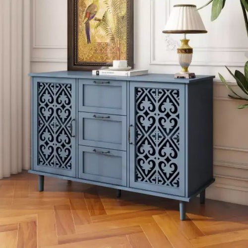 Armario de 3 cajones, despensas de cocina de 47.24 pulgadas con gabinete tipo bufet de 2 puertas, mesa de consola tipo aparador para sala de estar, dormitorio, cocina, entrada