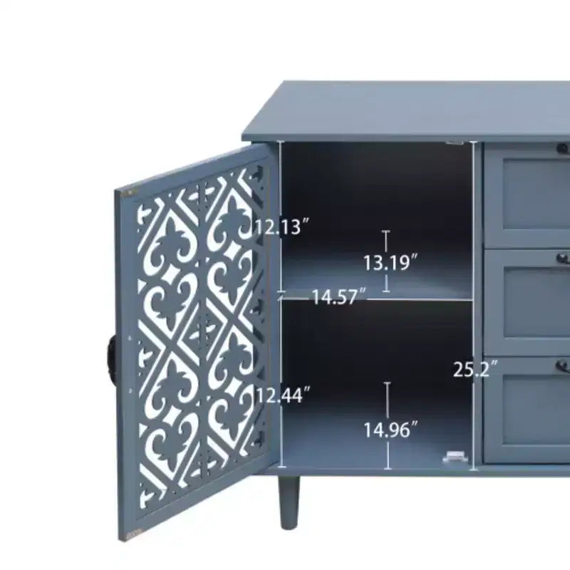 Armario de 3 cajones, despensas de cocina de 47.24 pulgadas con gabinete tipo bufet de 2 puertas, mesa de consola tipo aparador para sala de estar, dormitorio, cocina, entrada
