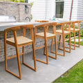 Nordic Teak 30 Natural Indoor/Outdoor Bar Stool - Beige