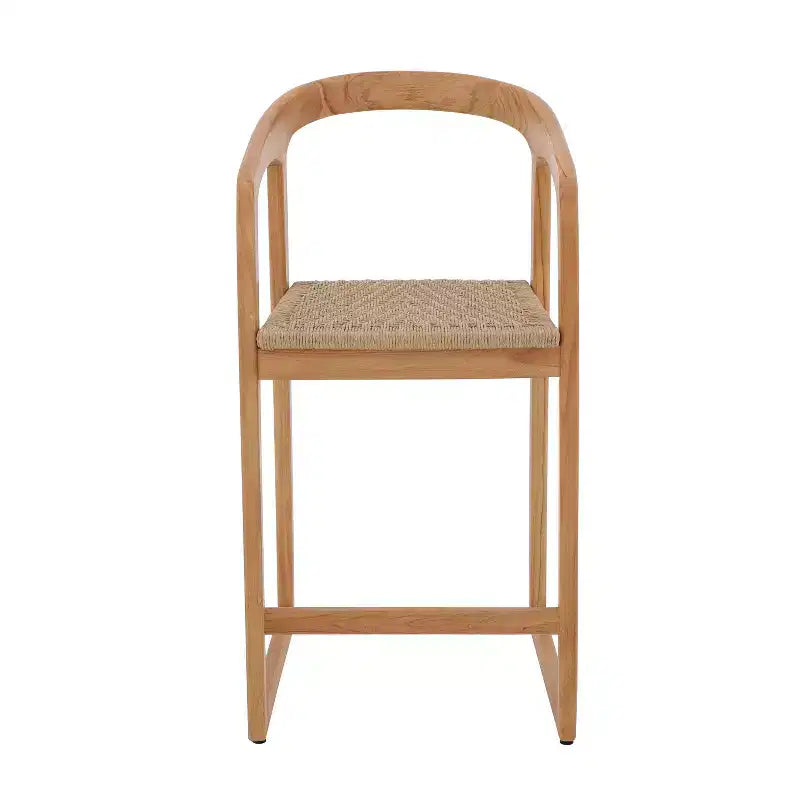 Taburete de bar nórdico de teca 30 natural para interior/exterior - Beige